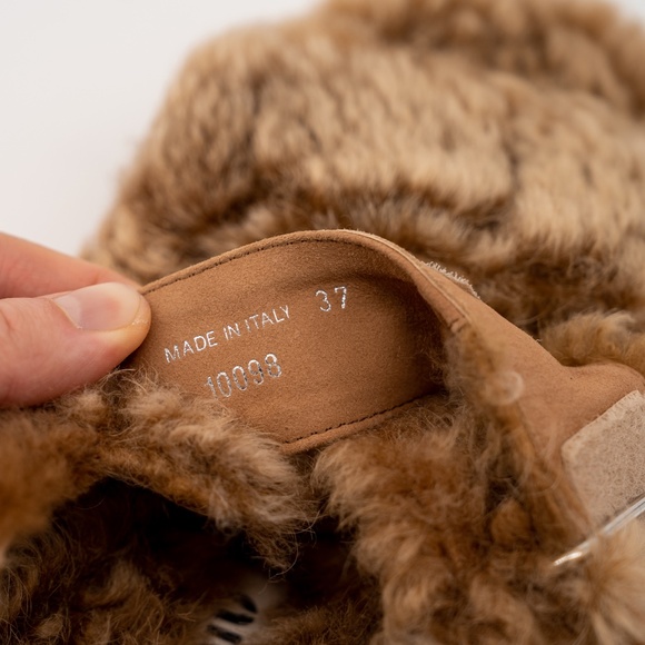 size 37 eu 7 us Miu Miu Camel Brown Shearling Sandals - Picture 7 of 11